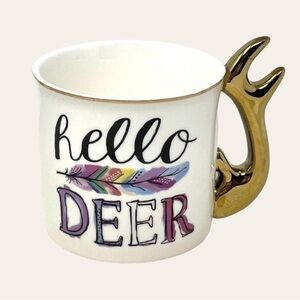 🌺 Tri-Coastal Jessica Flick "Hello Deer" Holiday Gold Coffee Mug